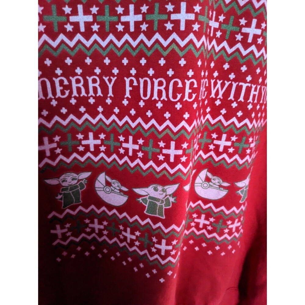 Star Wars Men's Christmas Pullover Sweater Size XL Merry Force Be With You - Picture 7 of 8